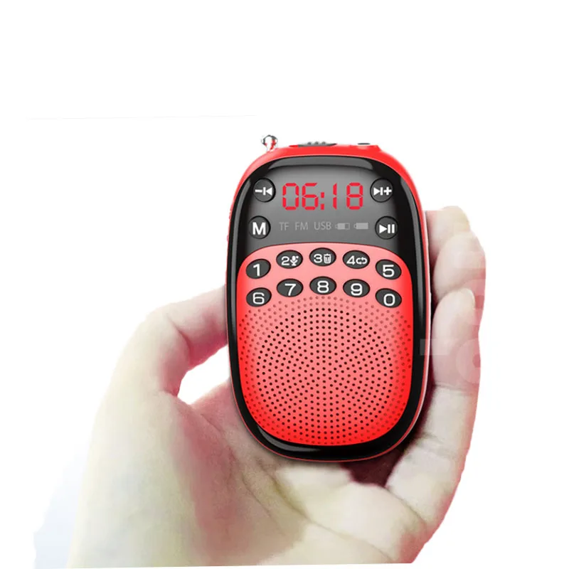 Mini Rádio Fm/dsp Recarregável Alto falante Bluetooth Sem Fio Integrado Gravação Cartão Tf MDUG (vermelho)