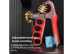 Kaload Vermelho 5-100 Kg Resistência Ajustável Eletrônico Contador Treinador Força Preensão Manual Expansor Punho Academia Casa