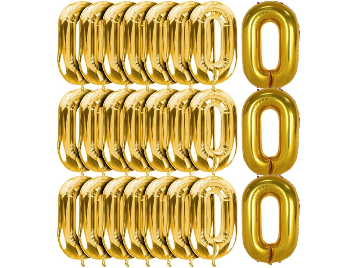 Conjunto De 50 Peças De Corrente De Balão De Alumínio Dourado, 40 Cm (16 Polegadas)