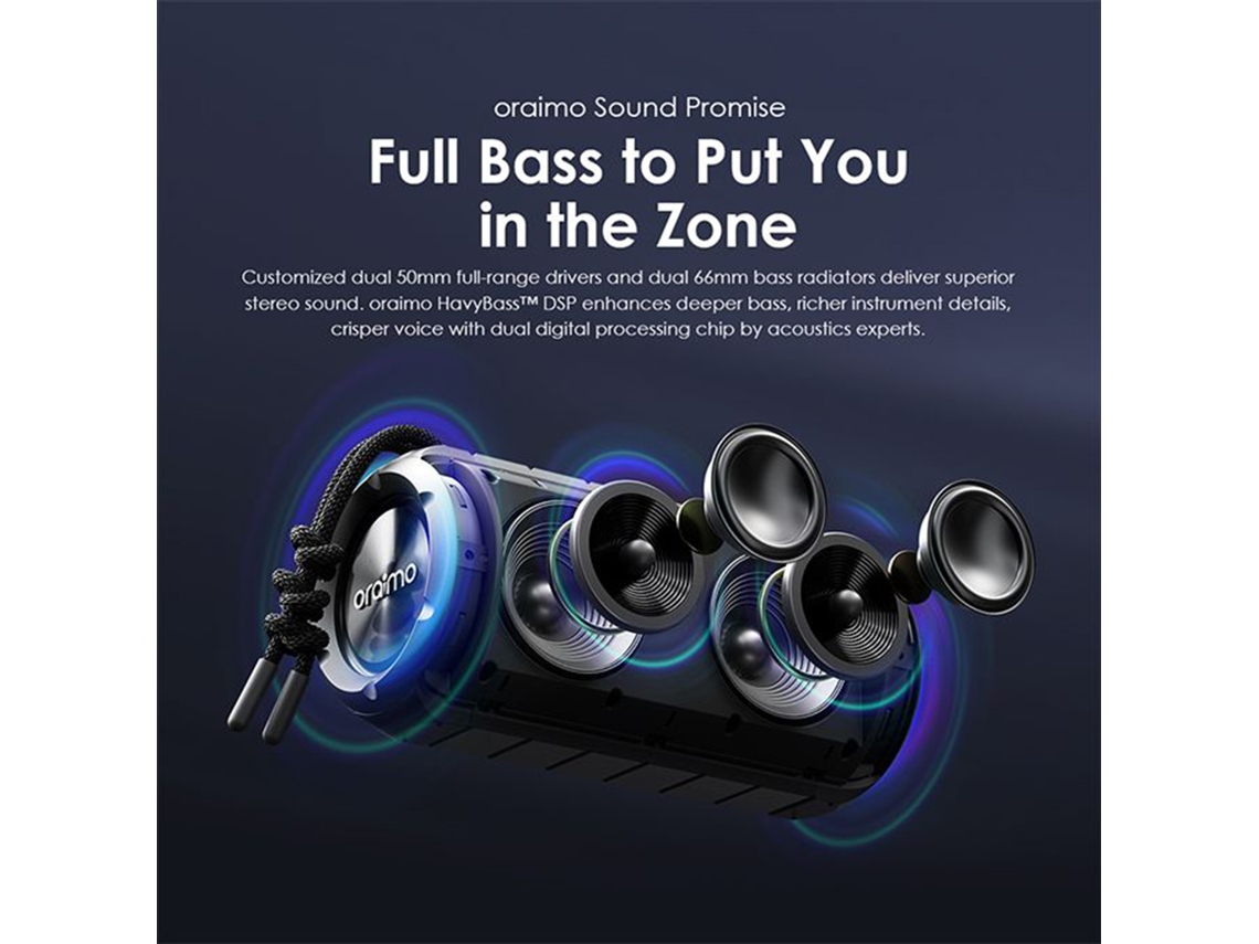Altavoz Inalámbrico Oraimo Rover RGB Bluetooth 5.3 Ipx5 Portátil | S/MARCA