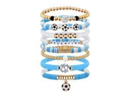 Pulseira Feminina para o Dia do Jogo, Pulseira Elástica de Contas para Futebol, Modelo 1. SIURN