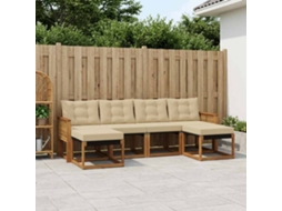 Vidaxl Conjunto De Sofás Para Exterior 6 Pcs Natural E Bege