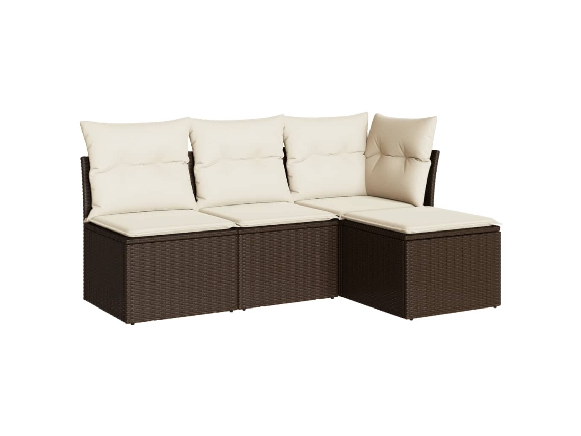 Garden Sofa Set, Garden Sofa Sets Vidaxl Marrom Rattan / Vime (n/a)