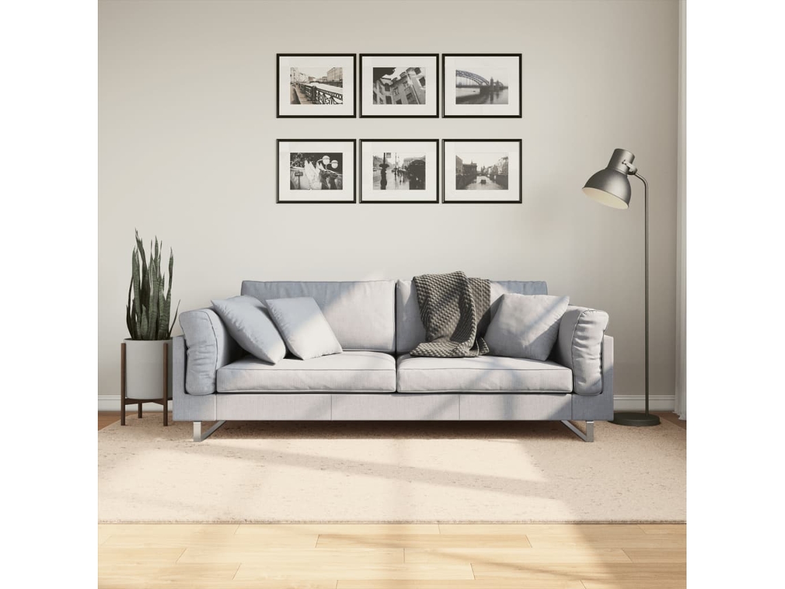 Vidaxl Tapete Pelo Curto Macio E Lavável Huarte 160x230 Cm Bege