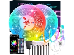 Fita De Led 20m, Fitas De Led Rgb 5050, 30 Leds/metro, Aplicativo E Controle Remoto Slowmoose