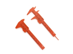 Paquímetro Mini, Plástico Laranja, 8 Cm, Leve E Portátil, Adequado