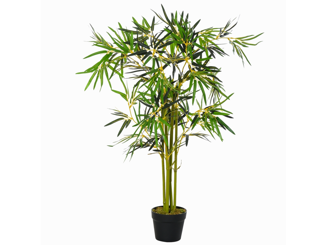 Vaso Artificiale Di Bambù pianta Finta Per Decorazione Interna Ed Esterna altezza 120cm verde BTFORUS