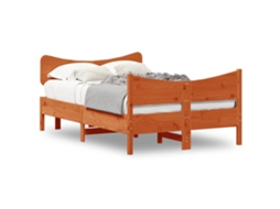 Cama Sem Colchão 120x190 cm Madeira Pinho Maciça Castanho mel MAISON EXCLUSIVE