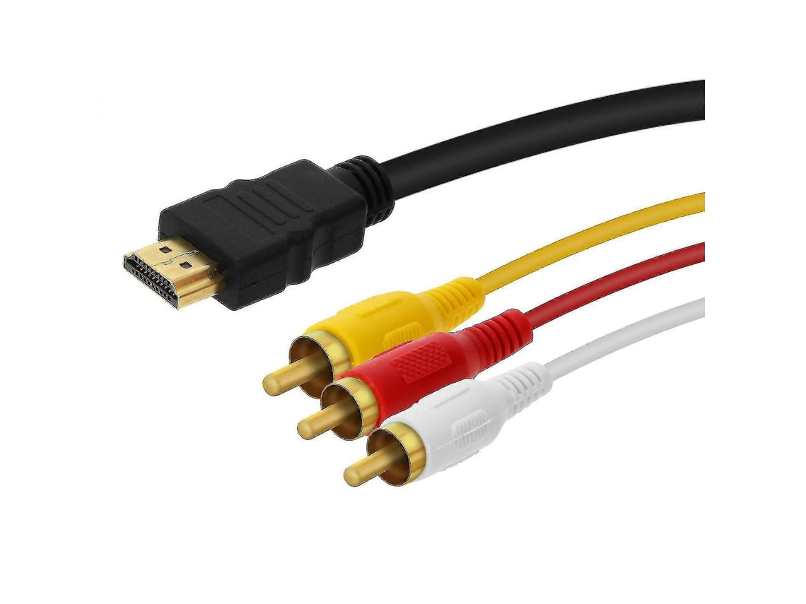 Cabo Adaptador De Vídeo E Áudio Hdmi Para 3x Rca Macho De 1,5 M Hd Av994 Linq, Preto Aquaforge (fmy)