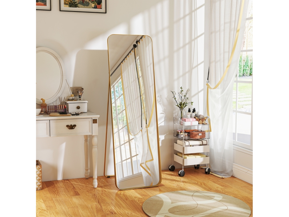Espelho de Corpo Inteiro Flexível 160x50cm Dourado | MEGA ECHO TRADE SHOP