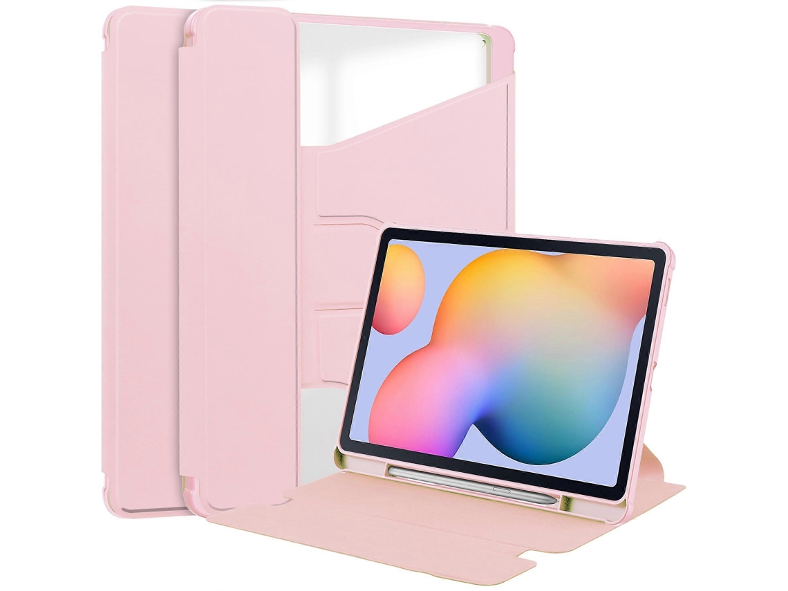 Capa Hengrongshen para Samsung Galaxy Tab S6 Lite, S6 Lite (2022) e S6 Lite (2020), couro sintético e suporte de acrílico (sem teclado), rosa (2024)