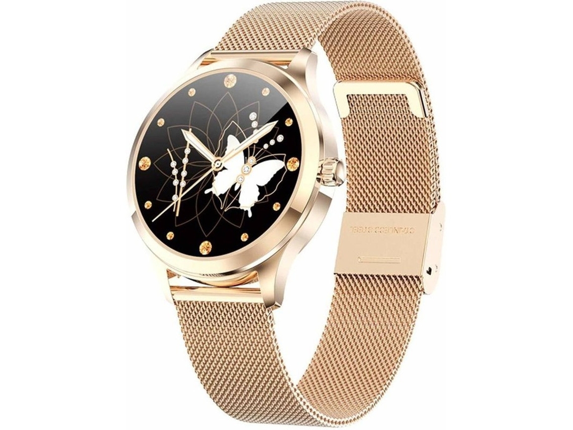 Relógios inteligentes da moda para mulheres, smartwatch multimodo à prova d'água com Bluetooth, envio de mensagens, presente requintado para mulheres (dourado)