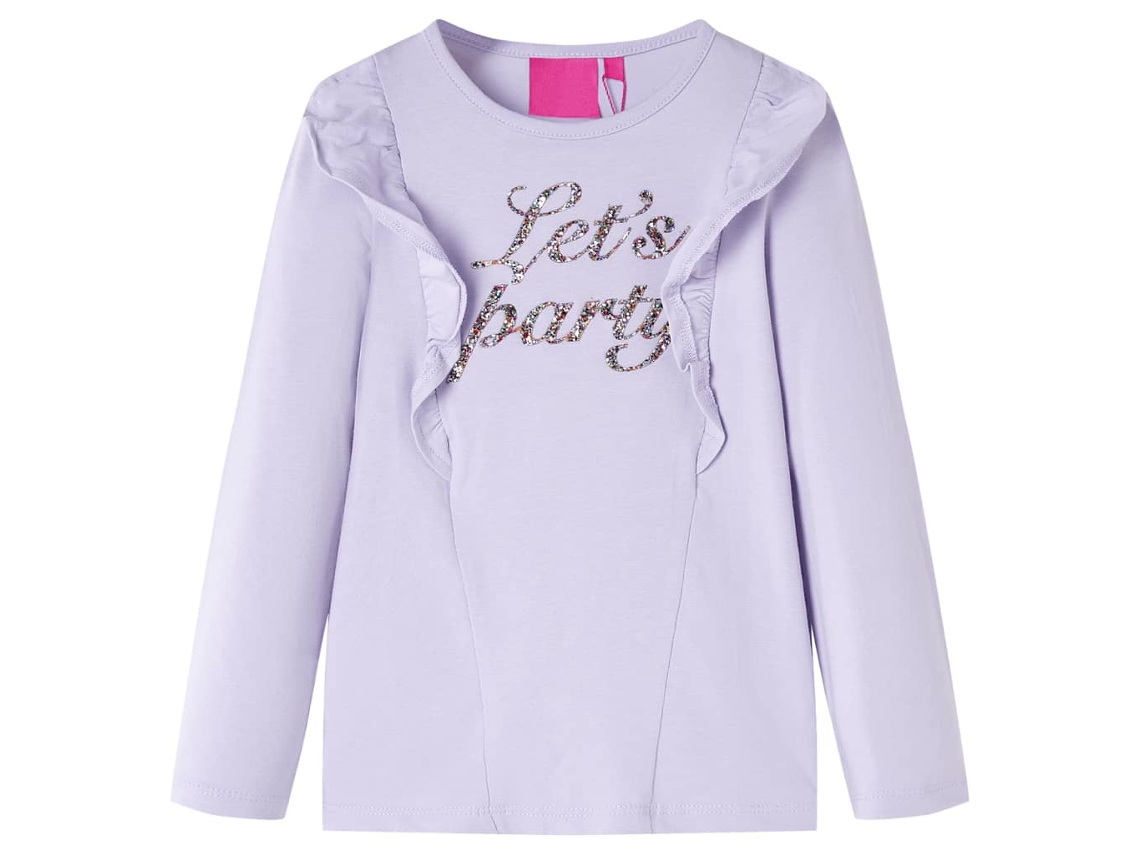 T-shirt De Manga Comprida Para Criança Brilhantes Lilás 140