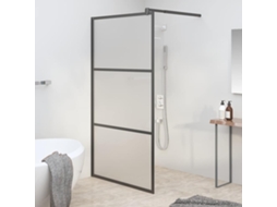 Vidaxl Divisória De Chuveiro 100x195 Cm Vidro Opaco Esg Preto
