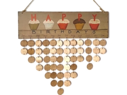 Calendário de em Madeira para Decoração (1 Quadro, 50 CHABERLU
