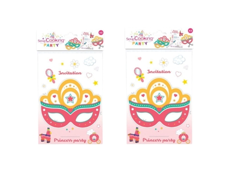 12 cartões de convite recortados - Princesa SCRAPCOOKING PARTY