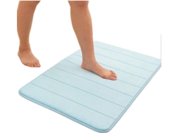 Tapete De Banho Em Espuma De Memória Antiderrapante 50x80cm Azul Celeste