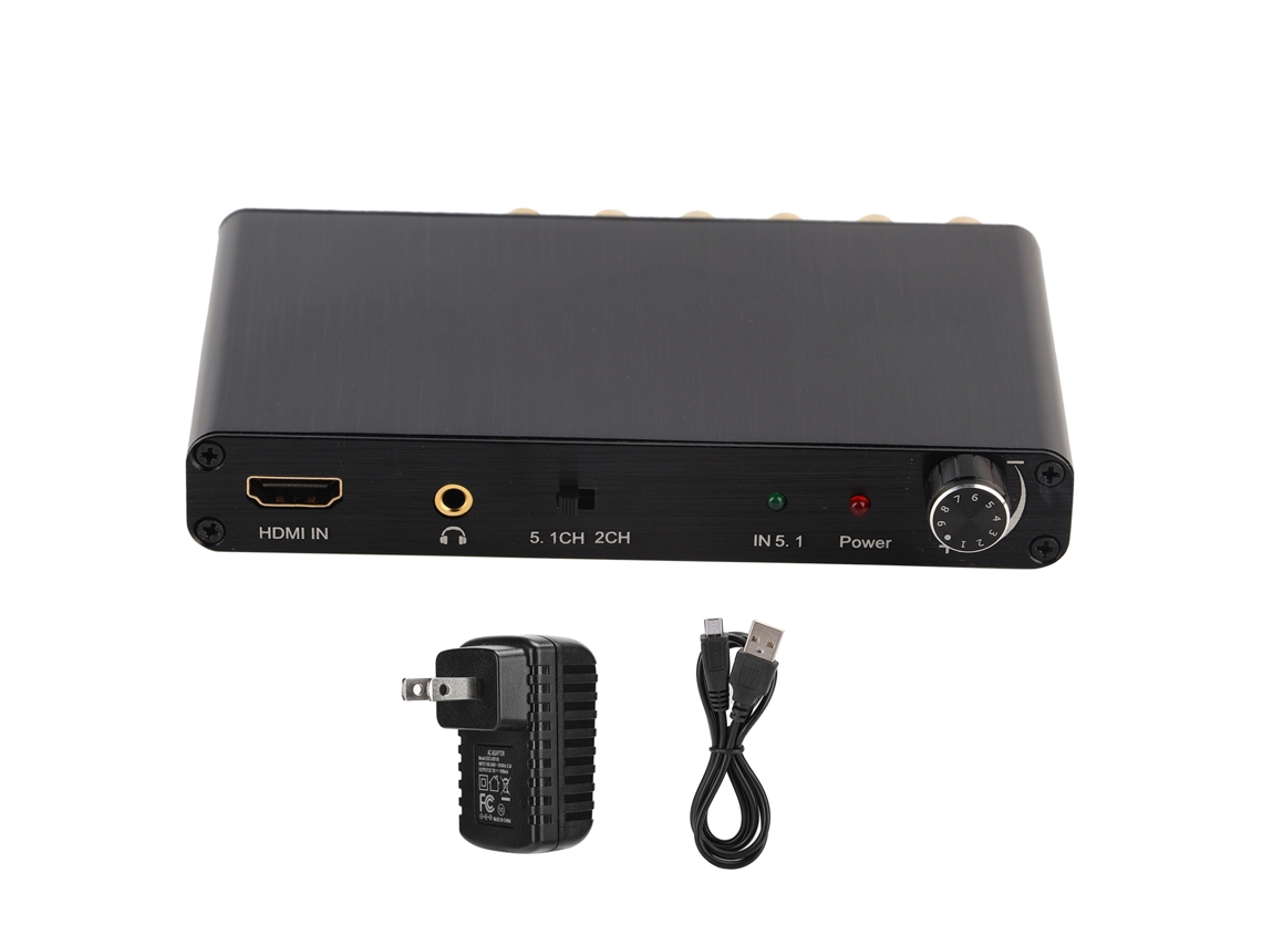 Conversor Decodificador De Áudio Hdmi 5.1 Para Analógico 4k 3d Com Saída Rca/3.5mm