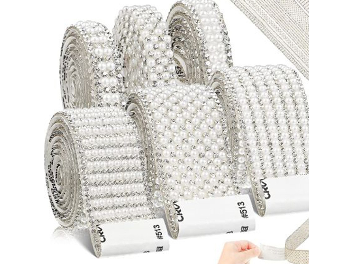 Fita Adesiva De Strass, 6 Rolos, De Fita Adesiva Com Strass Decoração De Casamento