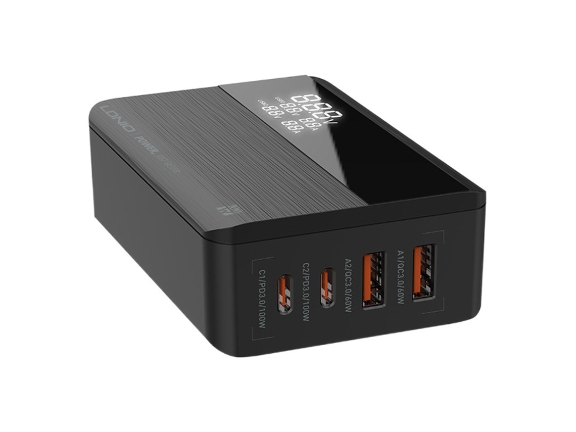 Carregador Gan 100w múltiplas portas Usb para notebook, celular e desktop, carregamento rápido, multprotocolo