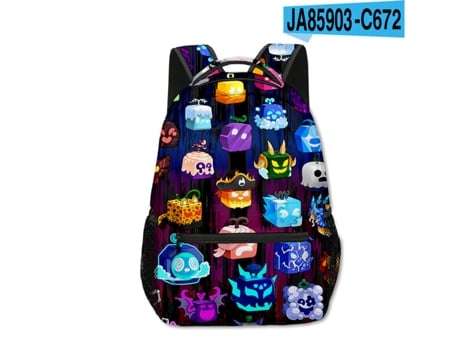 Mochila Miraflow 3D Fruits Blox para estudantes, tendência da moda, mochila escolar com capacidade para desenho animado, atividades ao ar livre