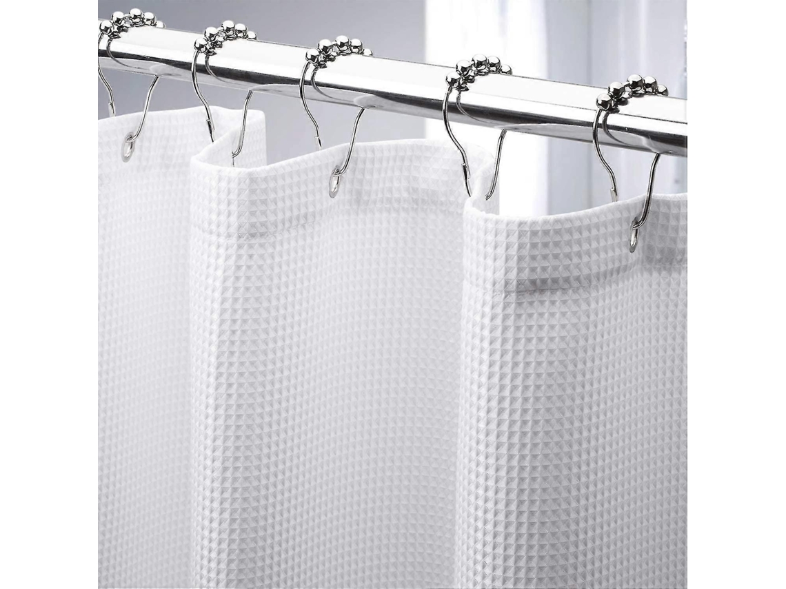 Cortina De Banheiro Com Textura Waffle, Tecido Resistente, Qualidade De Hotel, 72 X 72 Polegadas