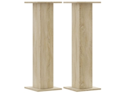 Conjunto 2 Suporte De Colunas Vidaxl Marrom Derivados De Madeira (30 X 30 X 95 Cm)
