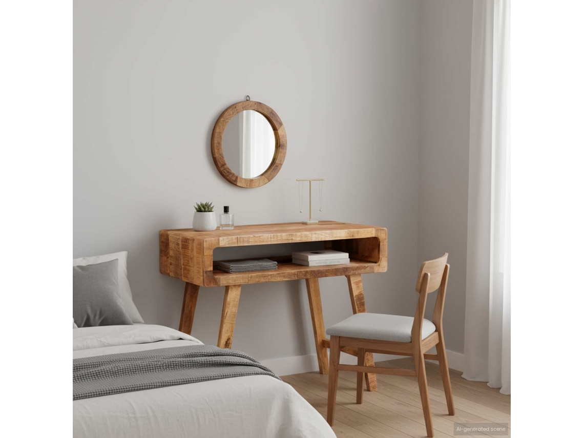 Vidaxl Mesa De Vestir Castanho 90 X 76 X 45 Cm Madeira De Manga Maciça