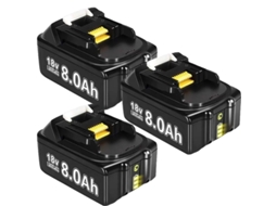 Bateria OEM para ferramentas elétricas de 3 peças, 8,0 Ah, capacidade de 8000 mAh, compatível com BL1830