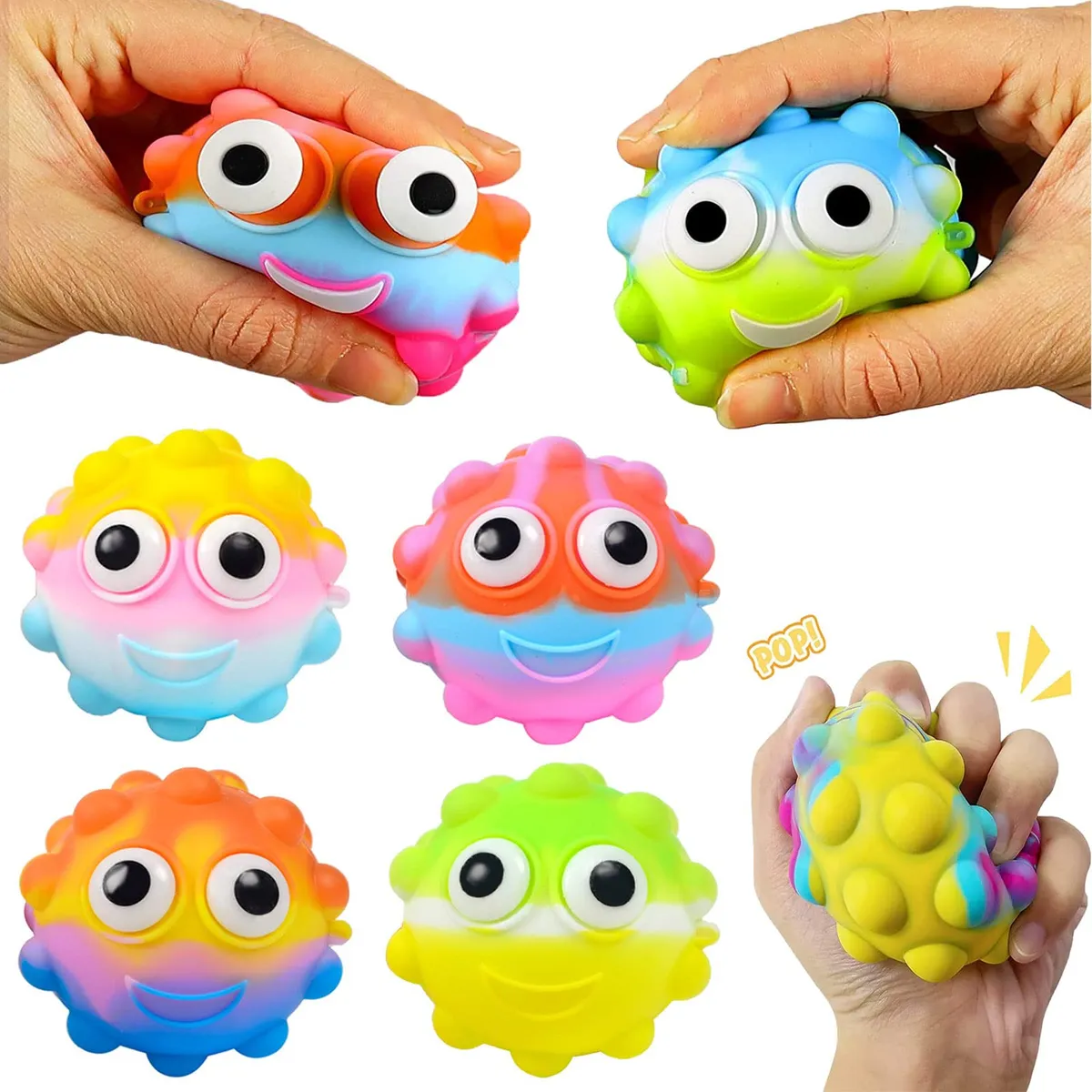 Pacote com 4 Bolas Antiestresse, Bolas Sensoriais para Bebês,VAYOTOY