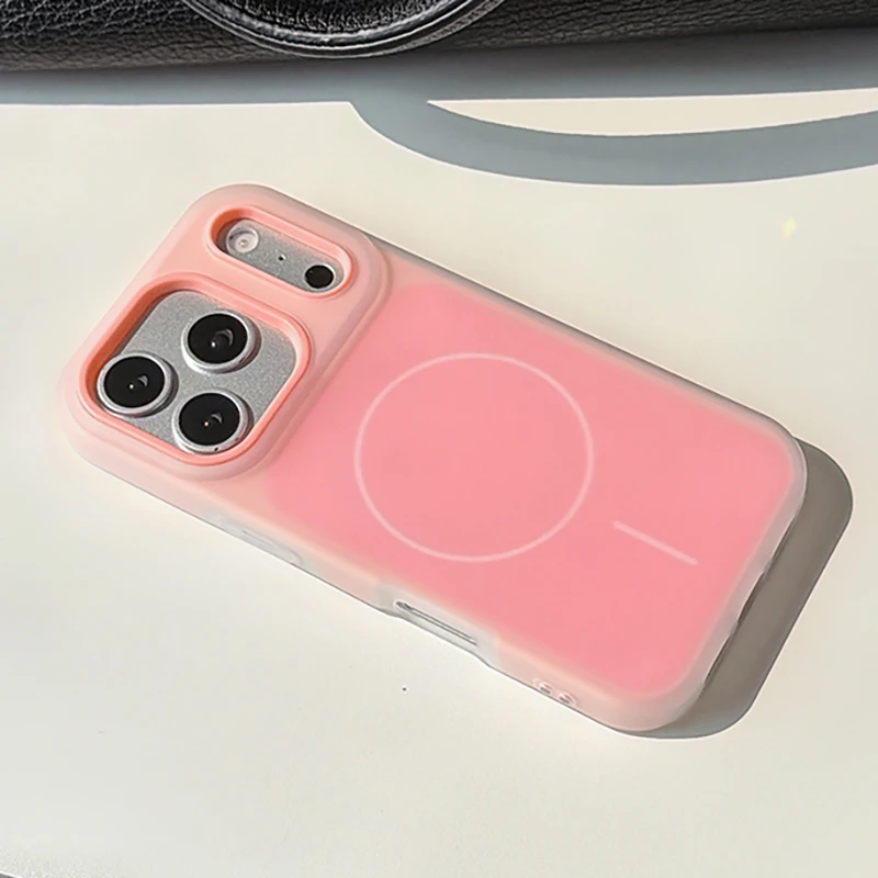 (iphone 17 Pro Max Rosa) Capa Magnética De Celular Em Formato De Gelatina Nas Cores De Doces Para Iphone, Compatível Com Fixação Magnética.