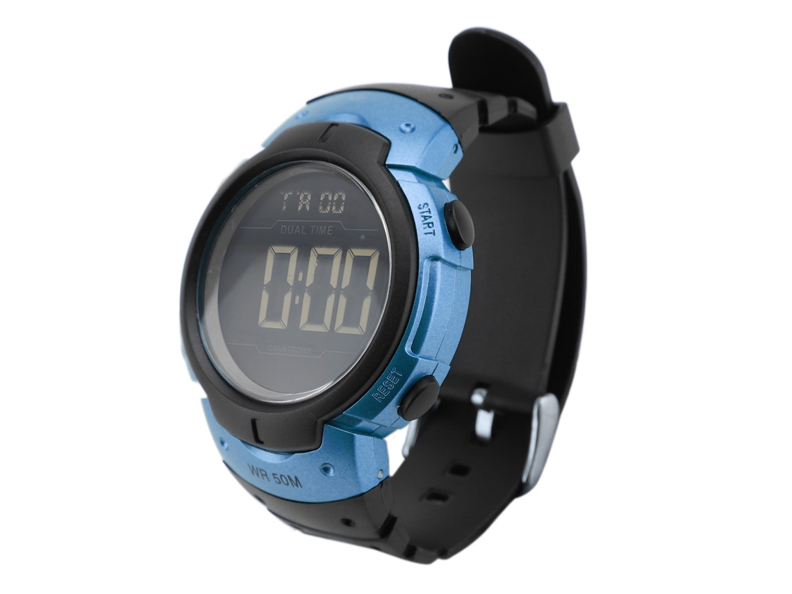 Relógio Digital Masculino Cronógrafo Resistente À Água 50m com Pulseira Tpu e Retroiluminação El
