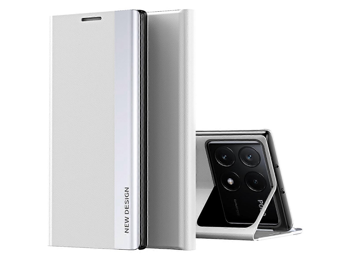 Compre Capa De Couro Antirriscos Para Xiaomi Poco F6 Pro 5g / Redmi K70 5g / K70 Pro 5g, Capa De Celular Branca