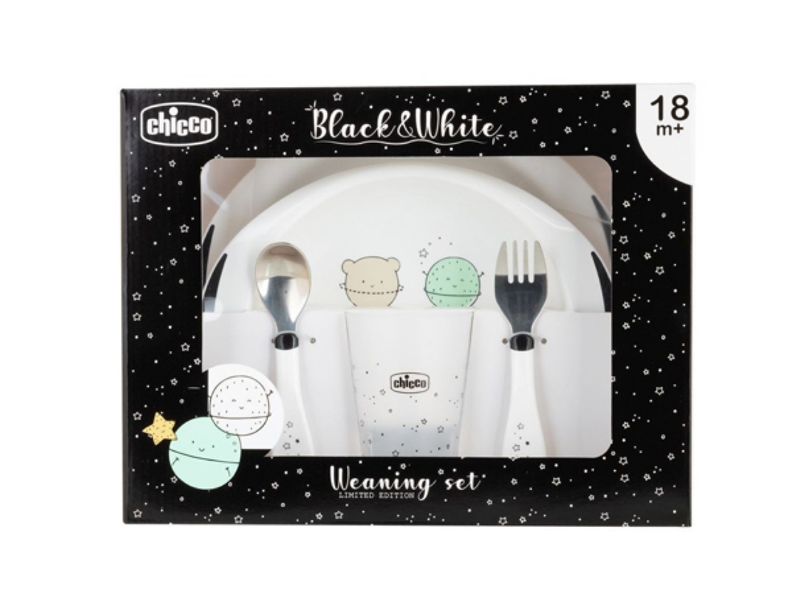 Baú de comida preto e branco 18 meses e modelo: planeta CHICCO