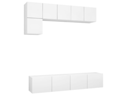 Armário Parede 2 Pcs 100x36,5x35cm em Madeira Cinza Cimento MAISON EXCLUSIVE
