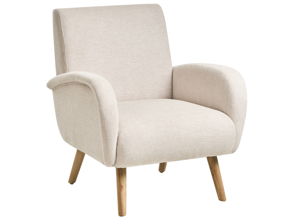 Poltrona BELIANI Plassen de Tecido Creme Claro 73x53x82
