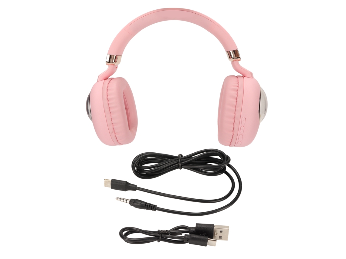 Fone de Ouvido Gamer Bluetooth LAXISCREED Rosa Led