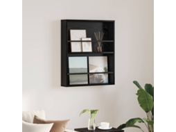 Vidaxl Estante De Revistas Carvalho Preto 60 X 12 X 70 Cm