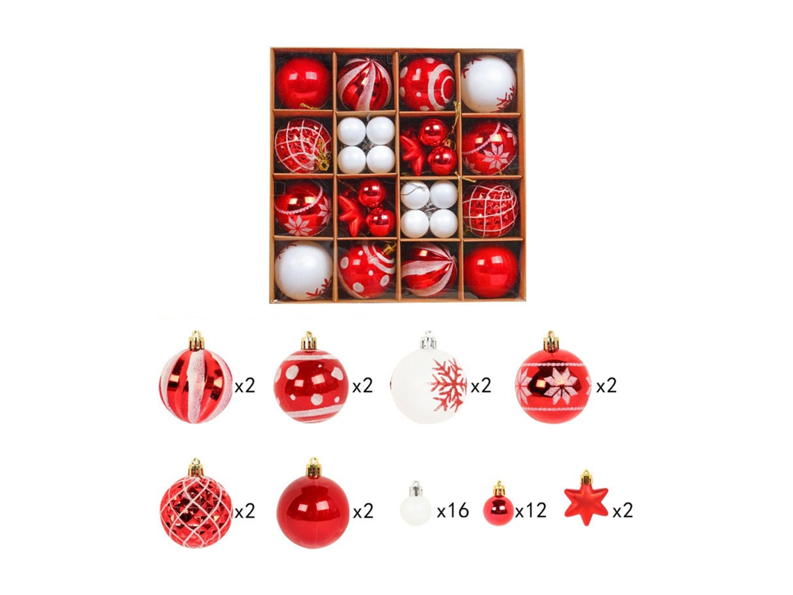Conjunto de 42 Bolas de Natal Pintadas e Electroplateadas LAXISCREED