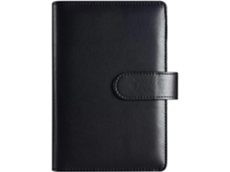 Capa Para Caderno A6 Em Couro Sintético Com 6 Argolas, 12, 7x 17, 8cm, Capa Para Fichário Recarregável Com Data