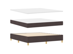 Estrutura De Cama Com Botões Para Adultos Vidaxl Castanho Fabric (180x200 Cm)