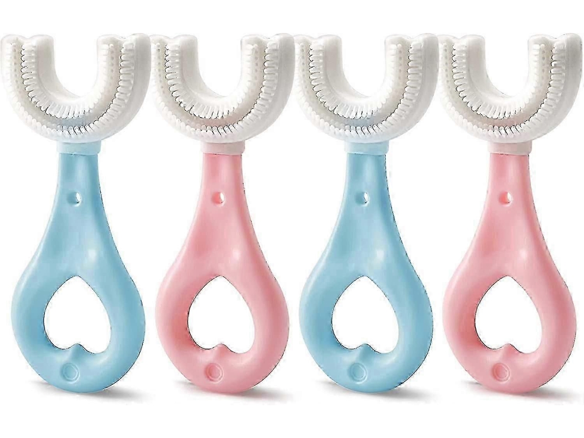 Conjunto de 4 Escovas Dentes em Formato U Escova Treinamento para Bebês e Crianças Pequenas Higien Bucal Adequada Be GOKOCO