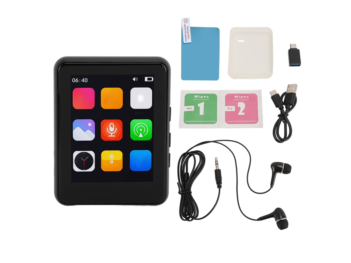 Reprodutor Mp3 EOOCOO 64GB, tela de toque de 2,4 polegadas