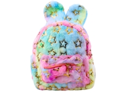 Plush Backpack Ears Gold Stars Children's Colorful 24cm