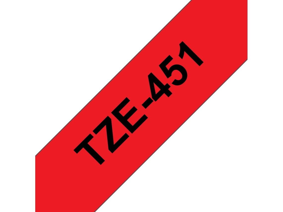 Fita Laminada Compatível Brother Tze451 Texto Preto / Fundo Vermelho 24Mm X 8M