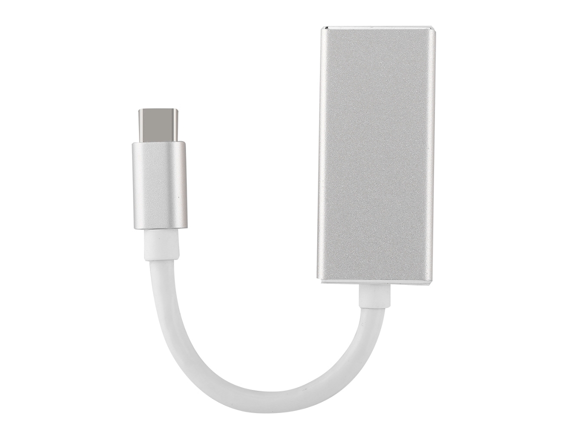 Adaptador (transmissão De Vídeo Hd De Alta Velocidade) Tipo-c Para Adaptador De Vídeo Hd Mini Dp (prata)