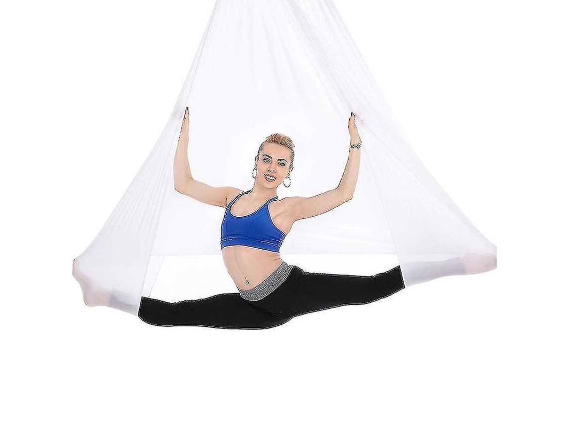 Cadeira de Yoga Inversa Air Rede Ultra Resistente Antigravidade em Nylon Durável para Pilates Sensorial - Tamanho Único - Branca