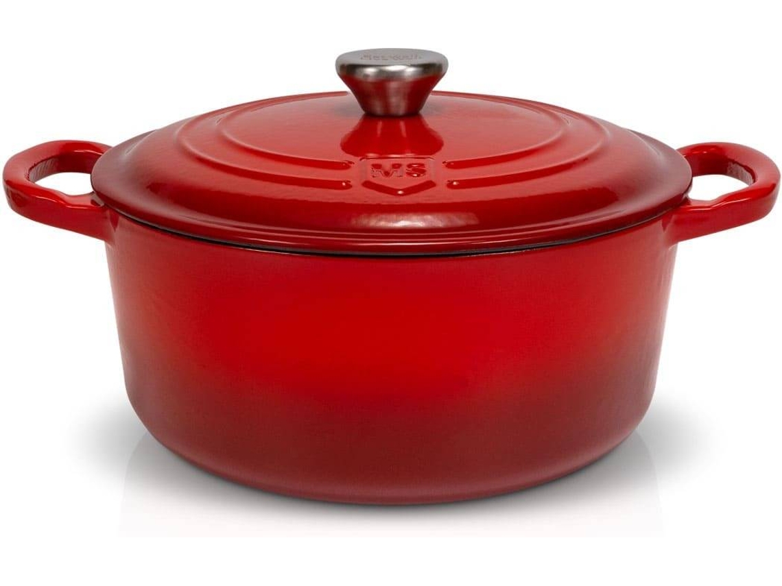 Panela MASTER SWISS Ferro Fundido (Vermelho - 24 cm - 4.5 L)