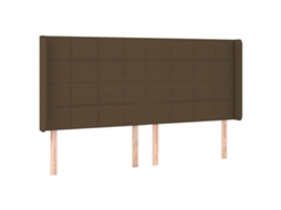 Cabeceira de Cama com Abas Tecido Castanho Escuro MAISON EXCLUSIVE (203x16x118 cm)