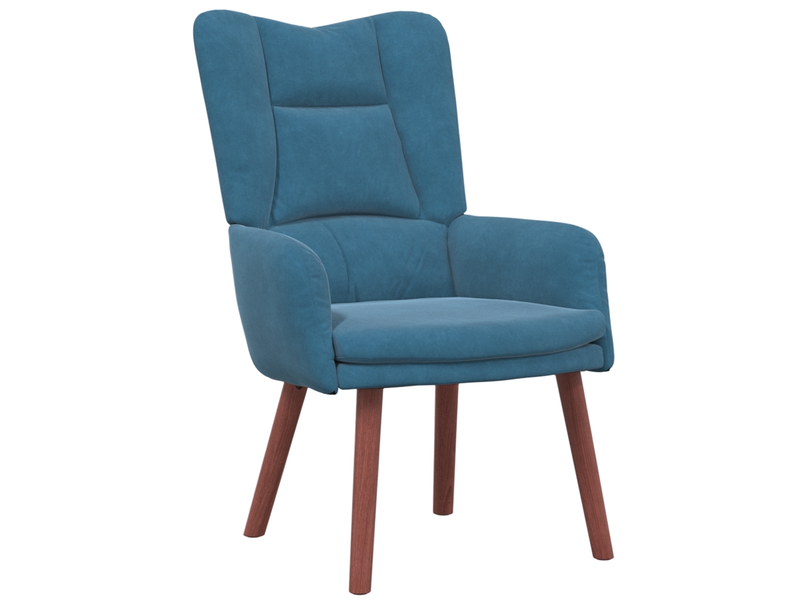Poltrona Azul Moderna Para Leitura Vidaxl Blue Polyester